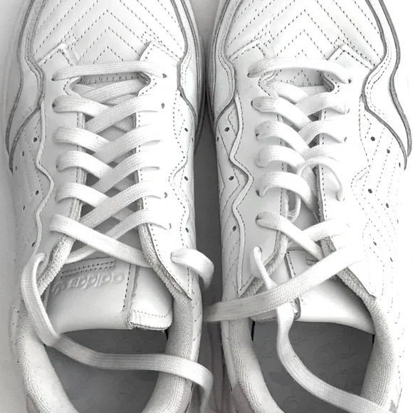 ADIDAS Supercourt Leather Sneakers Cloud White Lilac Tennis Athletic Size 10 - Picture 7 of 16